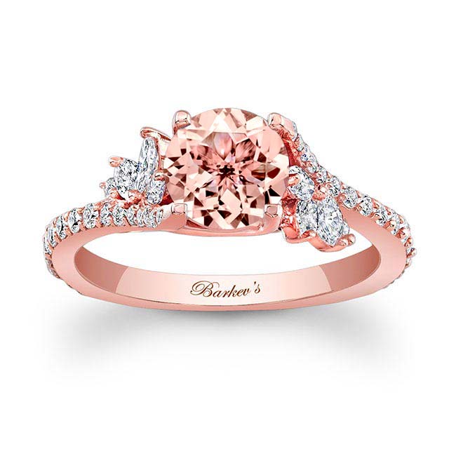 Rose Gold 1 Carat Round Morganite Ring