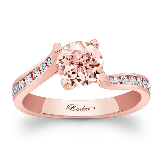 Rose Gold Open Bypass Morganite Ring