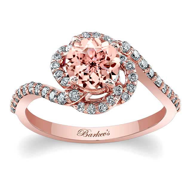 Rose Gold Thin Band Morganite Engagement Ring