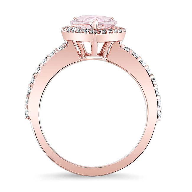 Rose Gold Pear Shaped Morganite Ring Image 2