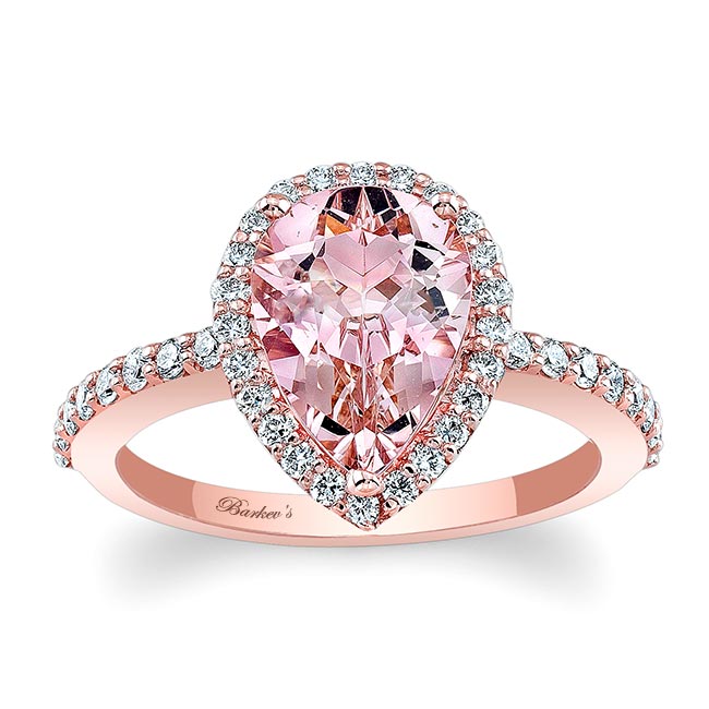 Rose Gold Pear Shaped Morganite Ring