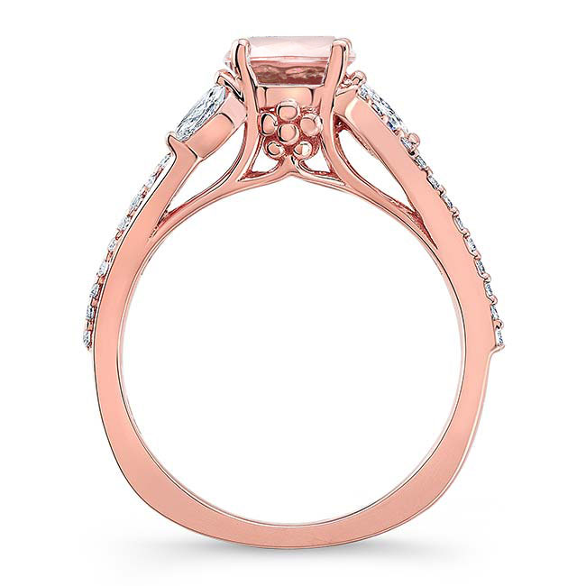 Rose Gold Curved Split Shank Morganite Ring Image 2