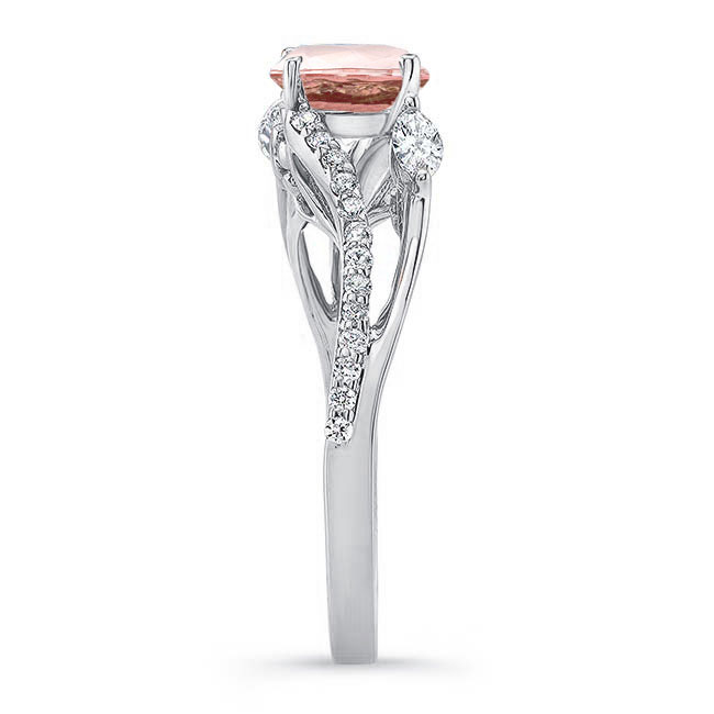 Curved Split Shank Morganite Ring Image 3