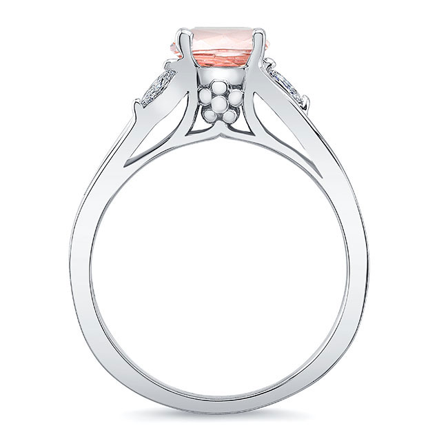 V Shaped Morganite And Diamond Ring Image 2