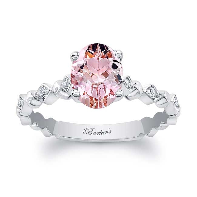 Art Deco Oval Morganite Engagement Ring