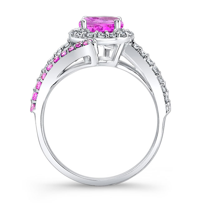 Contemporary Pink Sapphire Engagement Ring Image 2