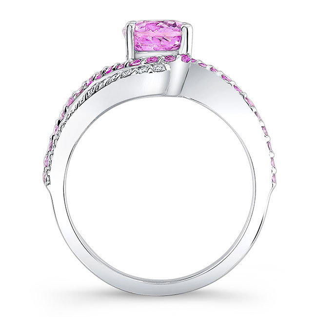 Swirl Pink Sapphire Engagement Ring Image 2