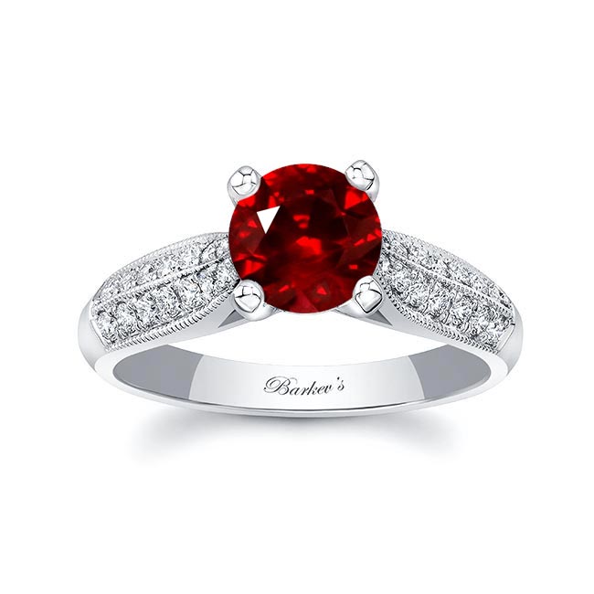 2 Row Ruby And Diamond Ring