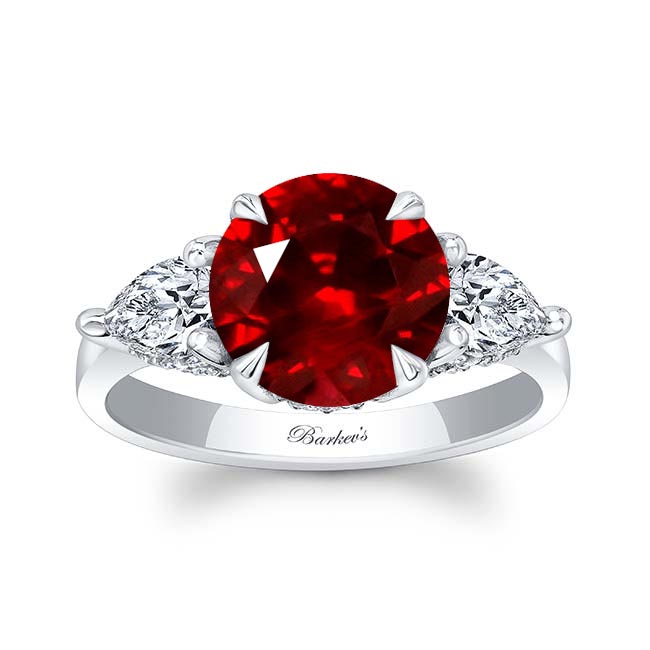 3 Carat Round Ruby And Diamond Ring