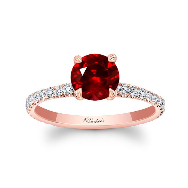 Rose Gold Ruby And Diamond Ring