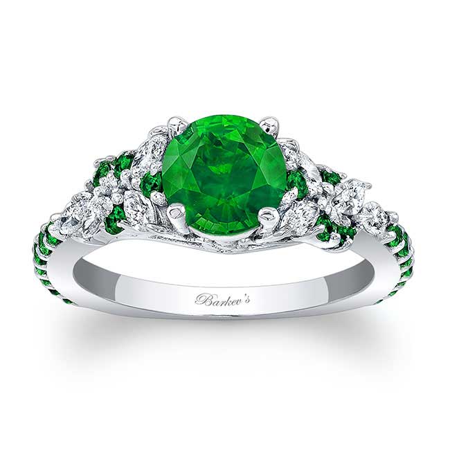 Vintage Marquise Tsavorite Engagement Ring