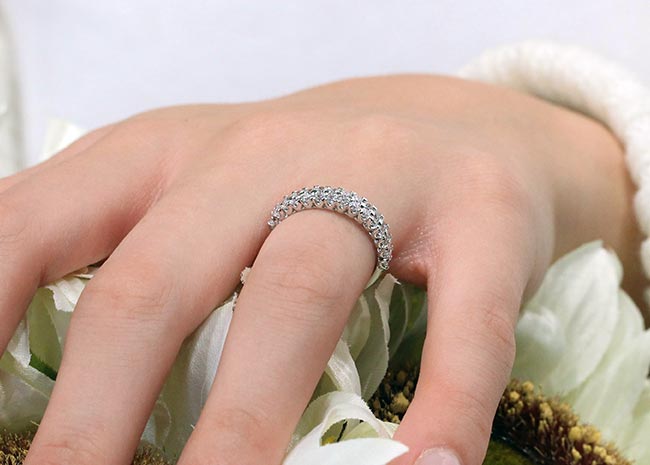 Hand with Wedding Bands For Women