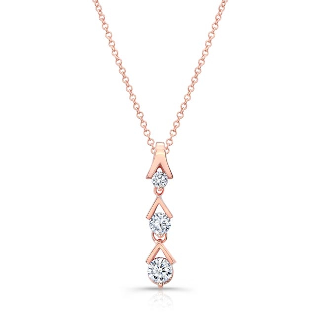 Rose Gold Lab Diamond Drop Necklace