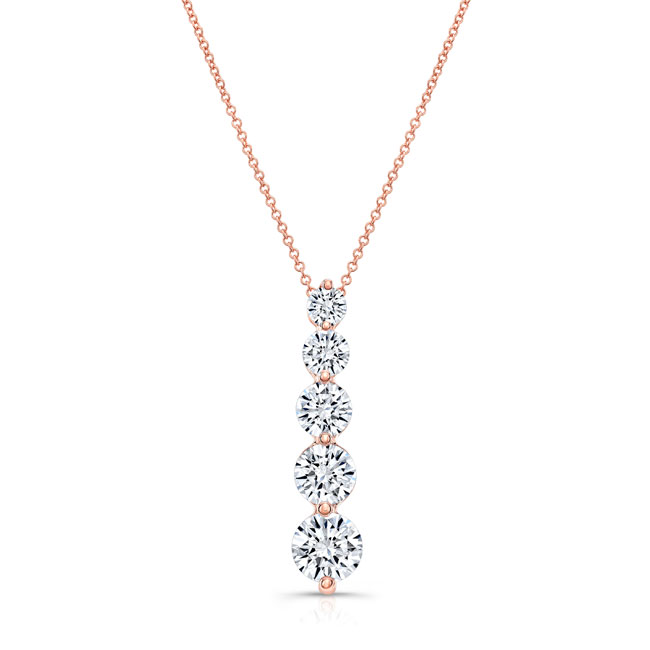 Rose Gold Lab Grown Diamond Drop Necklace