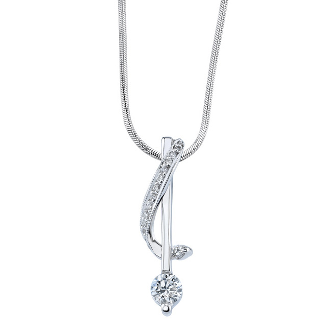 Twisting Drop Lab Grown Diamond Pendant