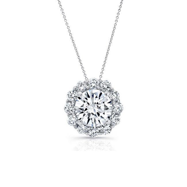 1 Carat Halo Lab Grown Diamond Necklace