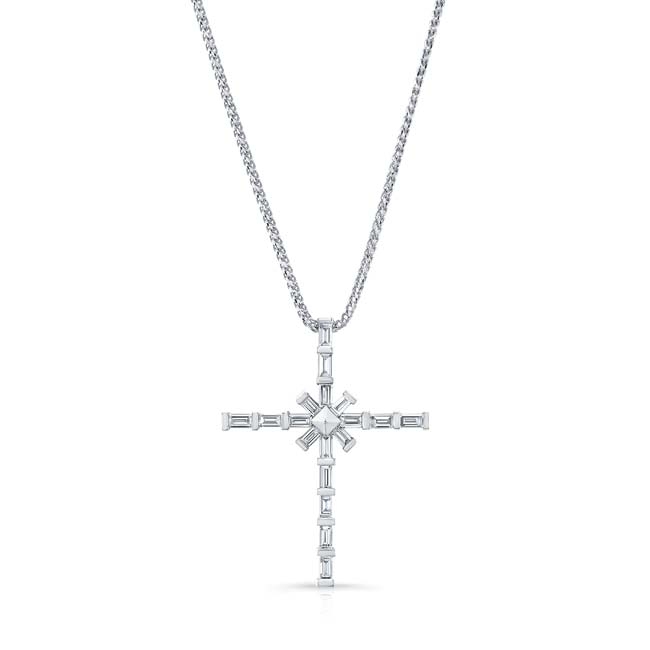 Baguette Diamond Cross Pendant