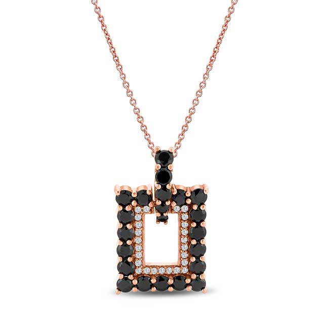 Rose Gold Black Diamond Necklace