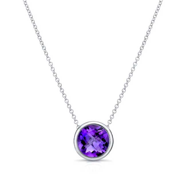 Bezel Amethyst Necklace