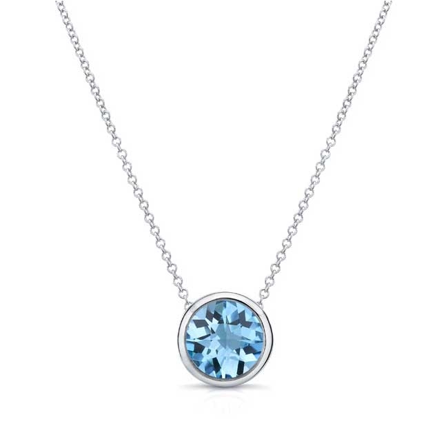 Bezel Aquamarine Necklace