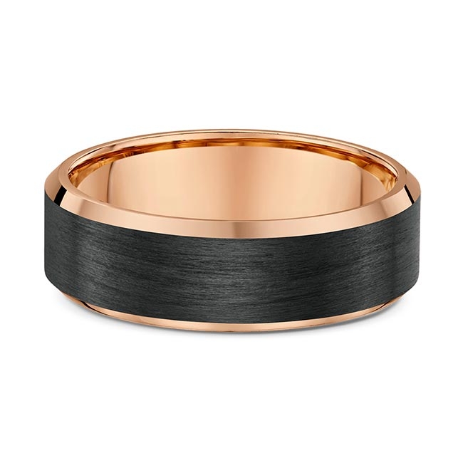 Men's Beveled Edge Rose Gold Wedding Band