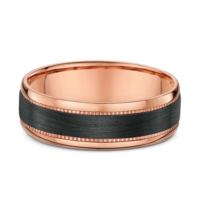 Men's Milgrain Rose Gold Wedding Band