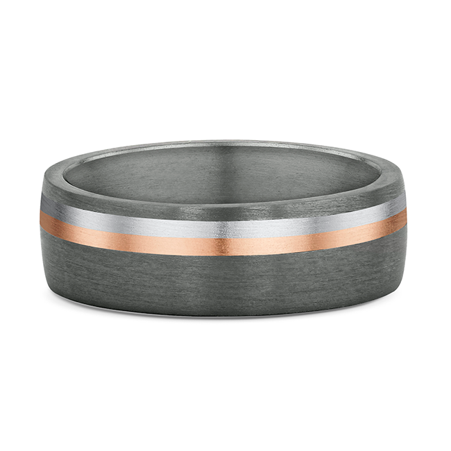 Men's Asymmetrical Two Tone Wedding Band