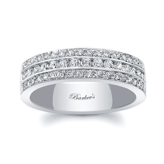 Three Row Diamond Wedding Band