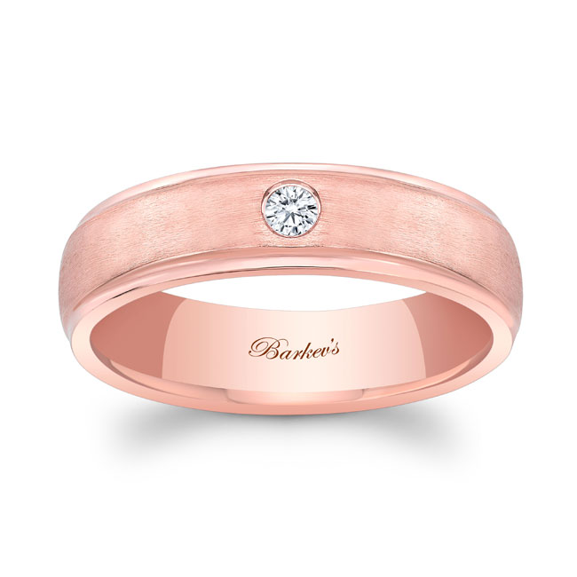 Rose Gold Mens Gold Diamond Wedding Band