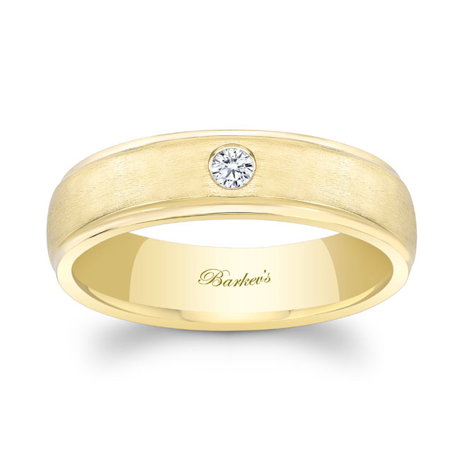 Yellow Gold Mens Gold Diamond Wedding Band