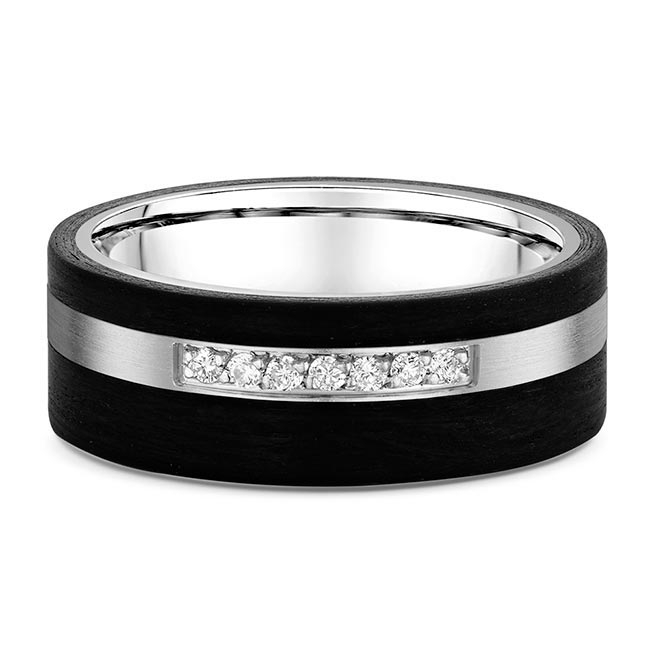 Men's Inlay Diamond Wedding Band