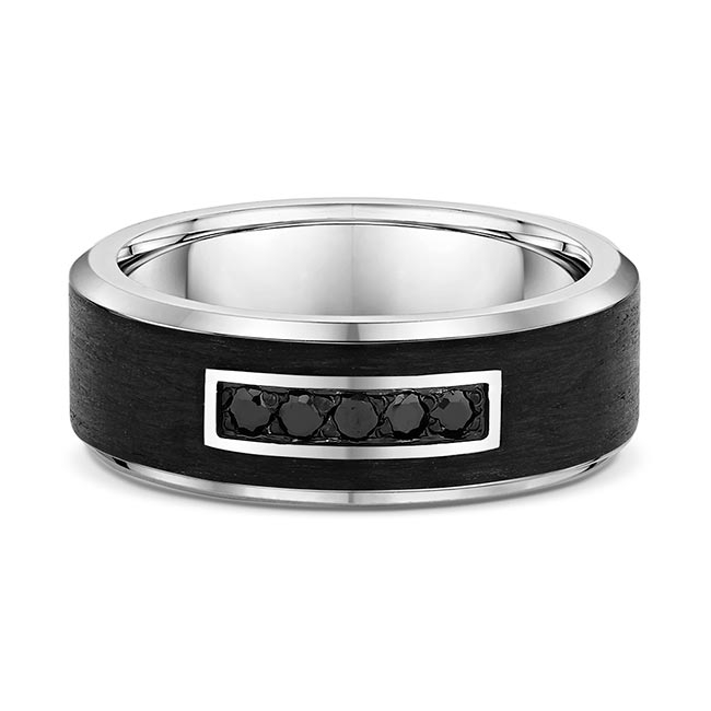 Men's Black Diamond Wedding Band