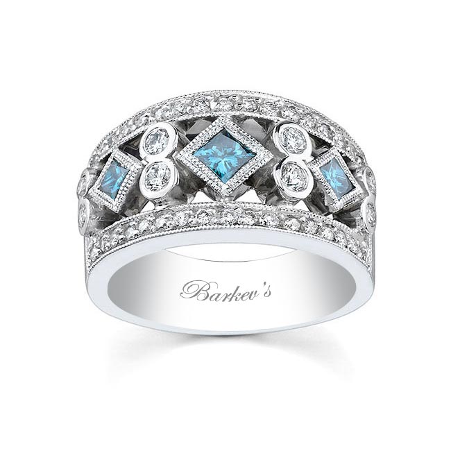 Blue Diamond Wedding Band