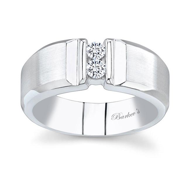 Mens Open Ridge Diamond Wedding Band