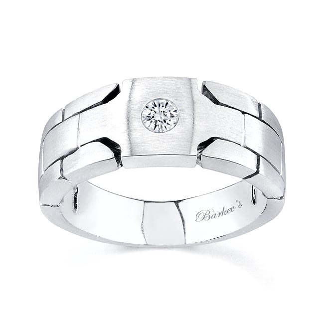 Platinum Mens Inlay Wedding Band