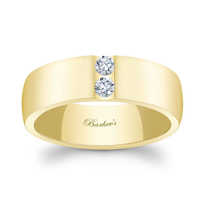 Mens 7mm 2 Diamond Band