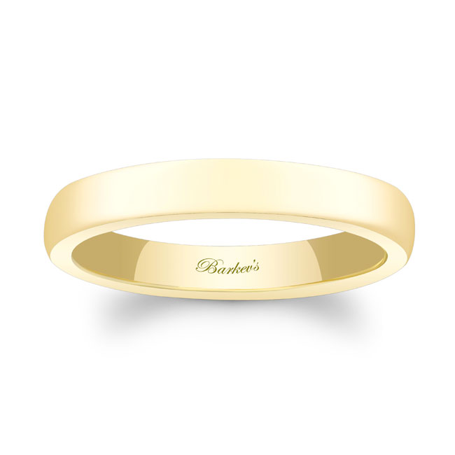 Yellow Gold 3mm Domed Wedding Band