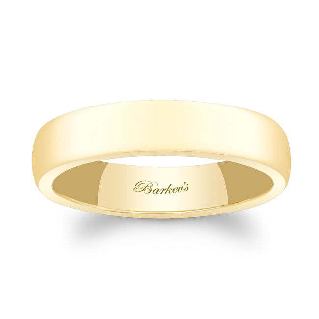 Yellow Gold 4mm Domed Wedding Band