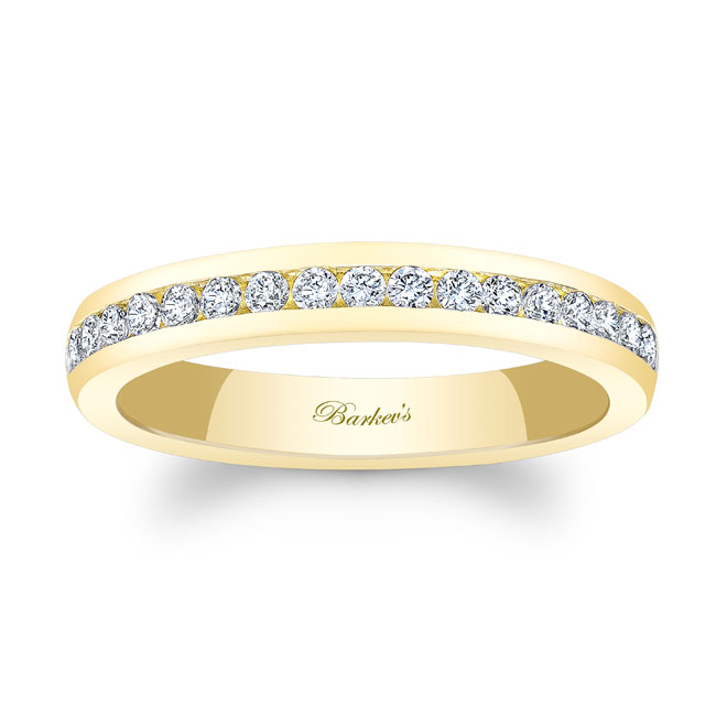 Yellow Gold 3mm Channel Set Diamond Wedding Band