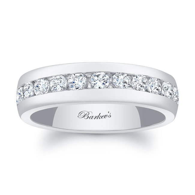 White Gold 5mm Channel Set Diamond Wedding Band