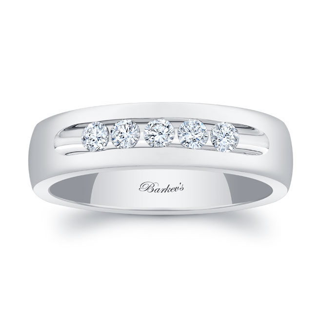 Platinum Mens 6mm Channel Set Diamond Band