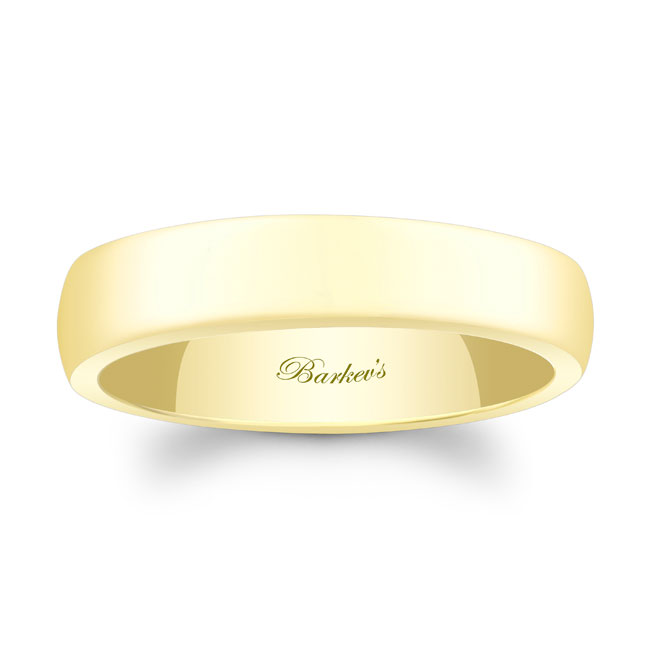 Yellow Gold 5mm Men's Domed Wedding Band