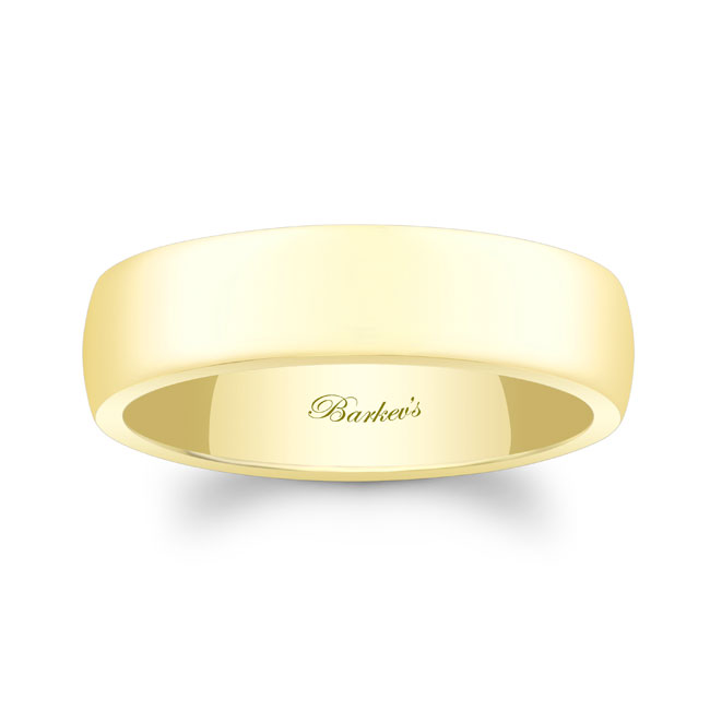 Yellow Gold 6mm Men's Domed Wedding Band