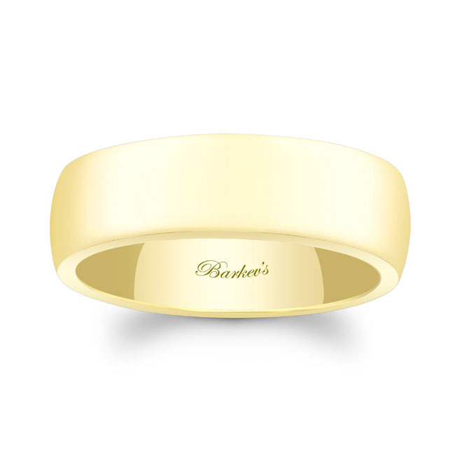 Yellow Gold 7mm Men's Domed Wedding Band