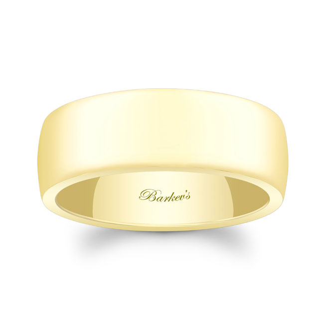 Yellow Gold 8mm Men's Domed Wedding Band