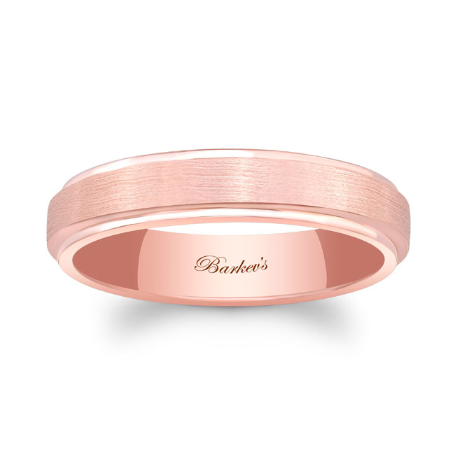 Rose Gold 5mm Men's Raised Center Wedding Band