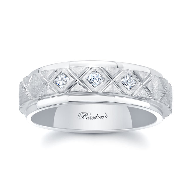 Mens X Pattern Diamond Ring