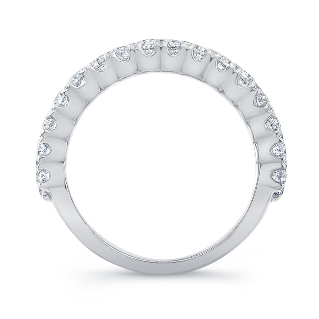 Wide Three Row Diamond Wedding Band Image 2