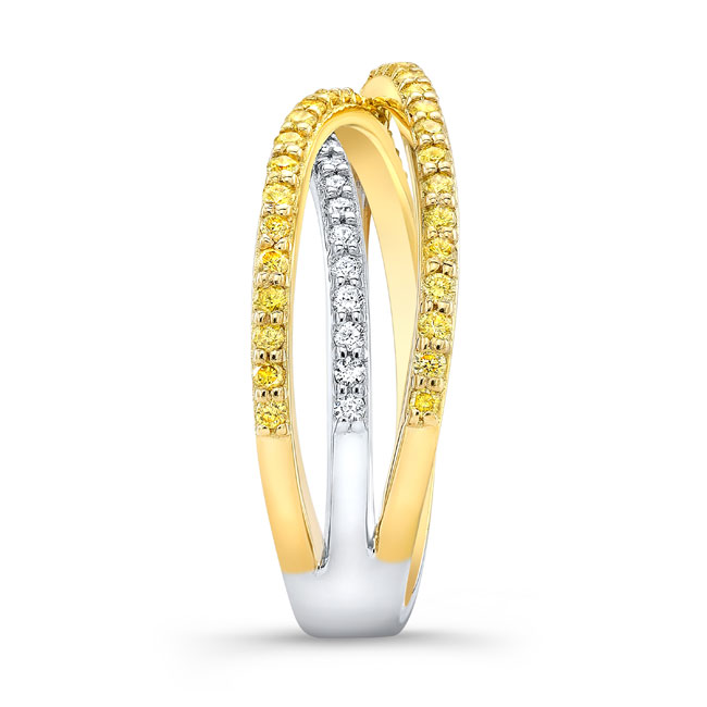 Yellow Diamond Wedding Band Image 3