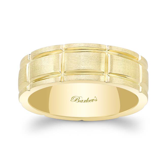 Yellow Gold Wide Plain Men's Wedding Band